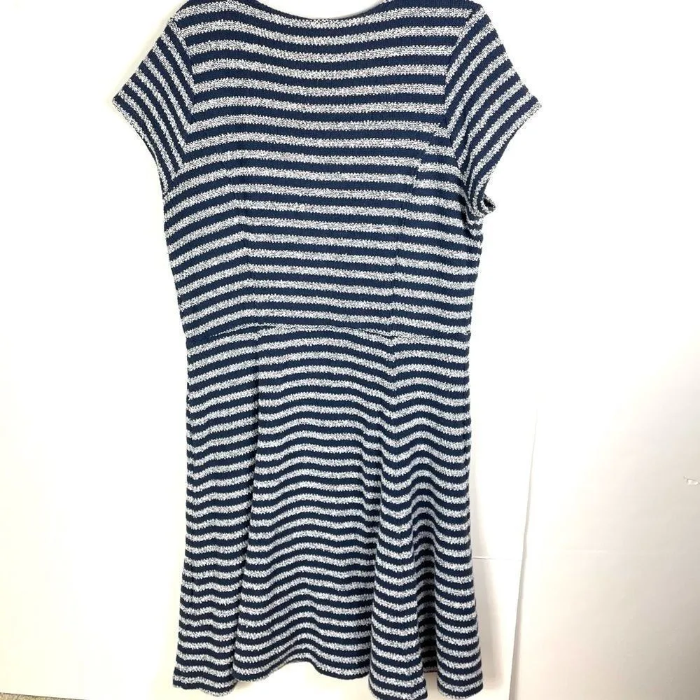 Old Navy Blue Striped A-Line Dress - Image 3