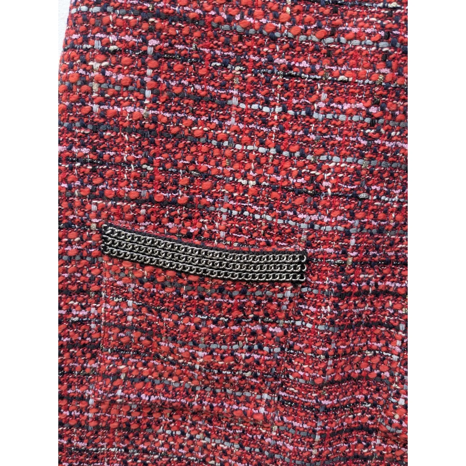 Maje Women's Tweed Dress Rare🔥Ritalete Short Sleeve Black Red Size 36/Small NWT - Image 5