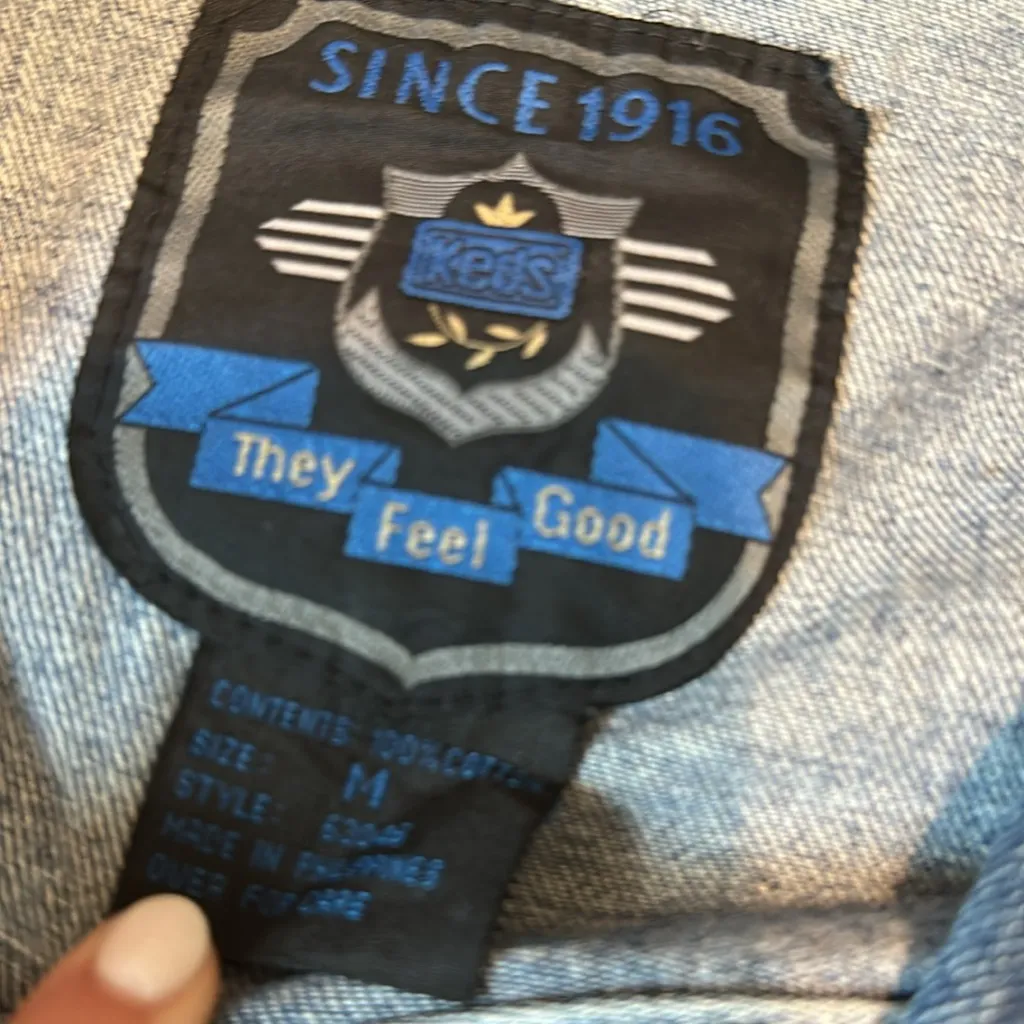 Vintage Rare 90s Keds Cotton Oversized Button up Denim Jacket - Image 10