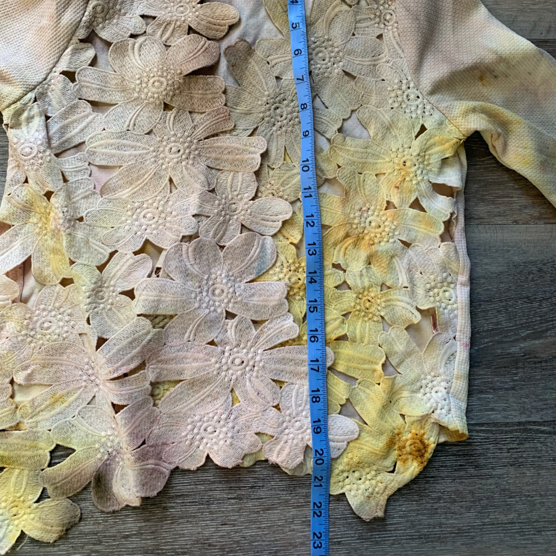 Anthropologie Sunday in Brooklyn Yellow Lace Floral Cardigan XS - Image 5