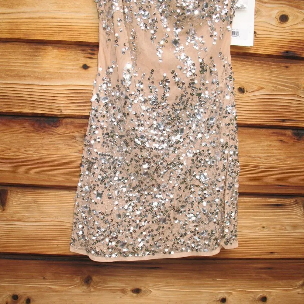 Mac Duggal 93552 Women ONE SHOULDER SHEER HAND BEADED MINI DRESS - Image 10