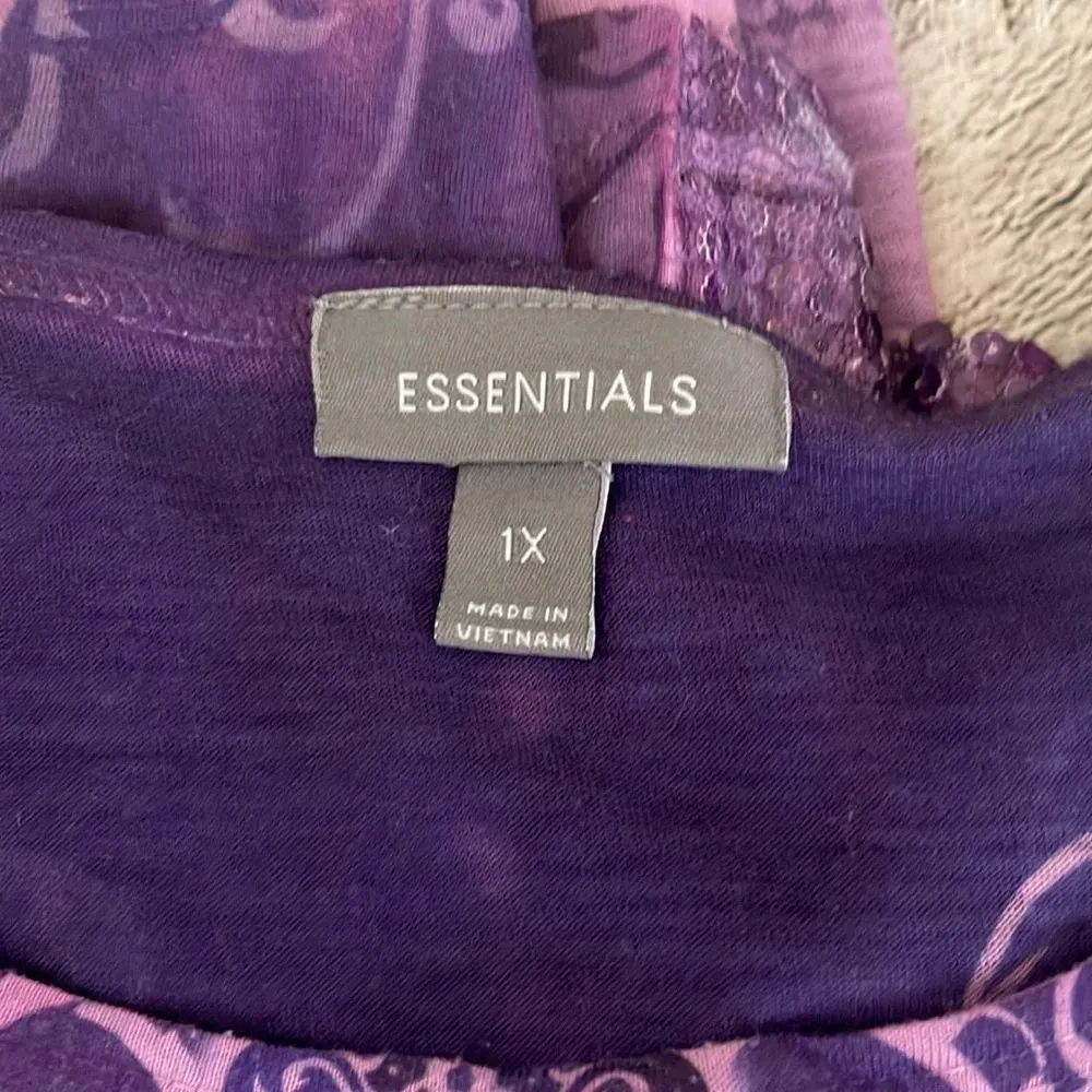 Women’s purple sequin short sleeve t - Image 3