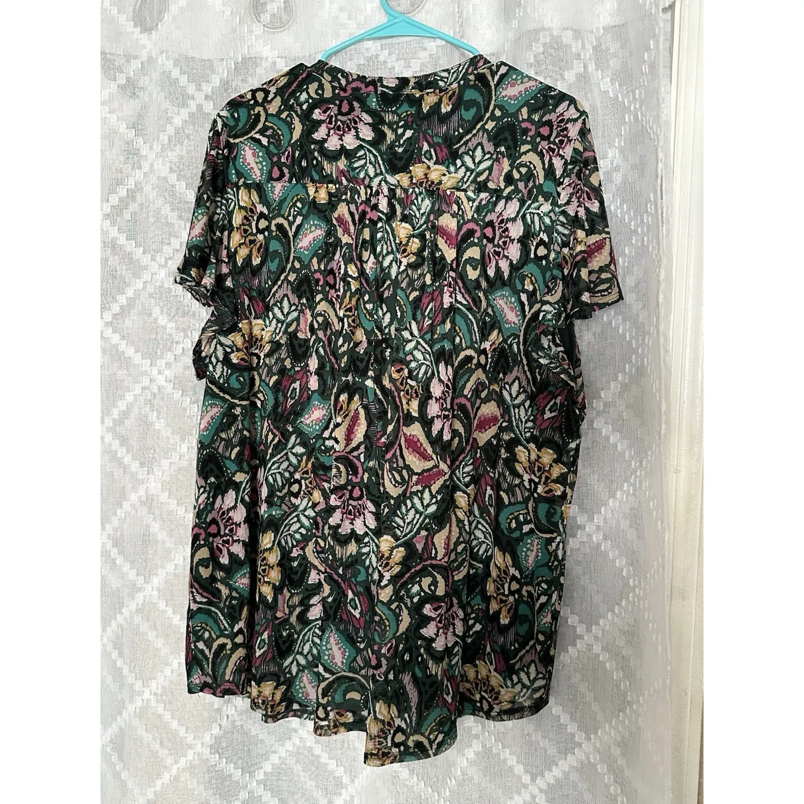 Ava Grace‎ Top 3X Popover Knit Artsy Boho Women S/S Pleated Paisley Forest Fairy Size undefined - Image 5