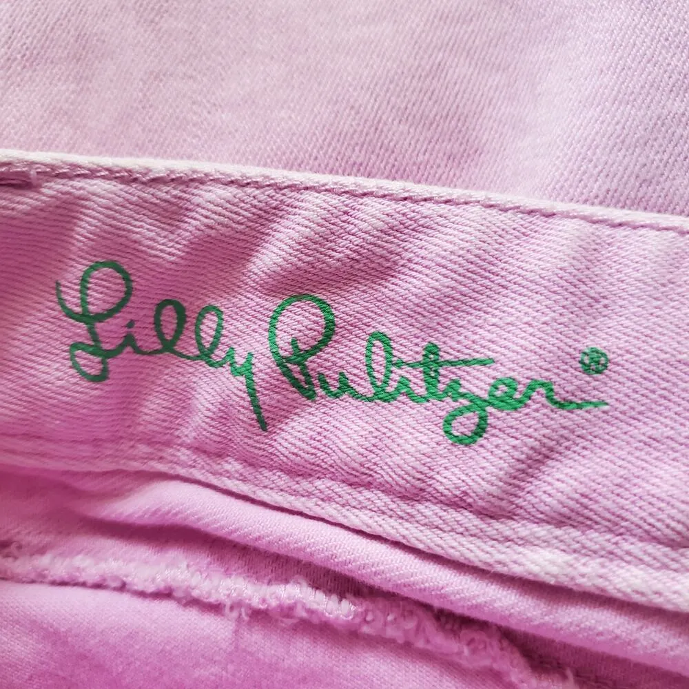 Lilly Pulitzer Pink Worth Skinny Mini Zip Jeans 2 - Image 8