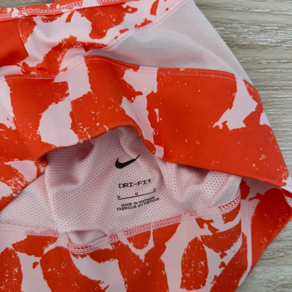 Nike Medium Indy Icon Clash Sports Bra Orange Abstract Splattered Paint Gym - Image 3