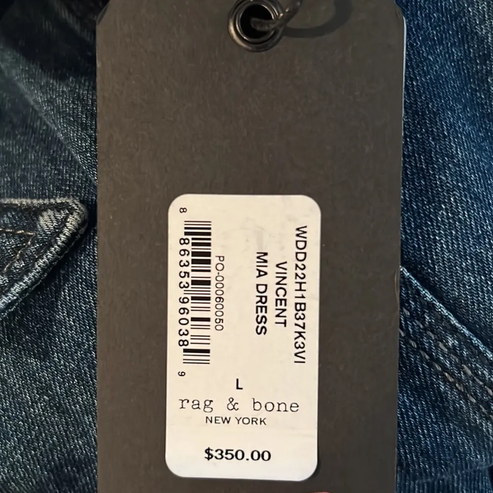 Rag & Bone Denim Shirtdress Blue Jeans Midi Dress, Size L, New w/Tag Retail $350 - Image 10