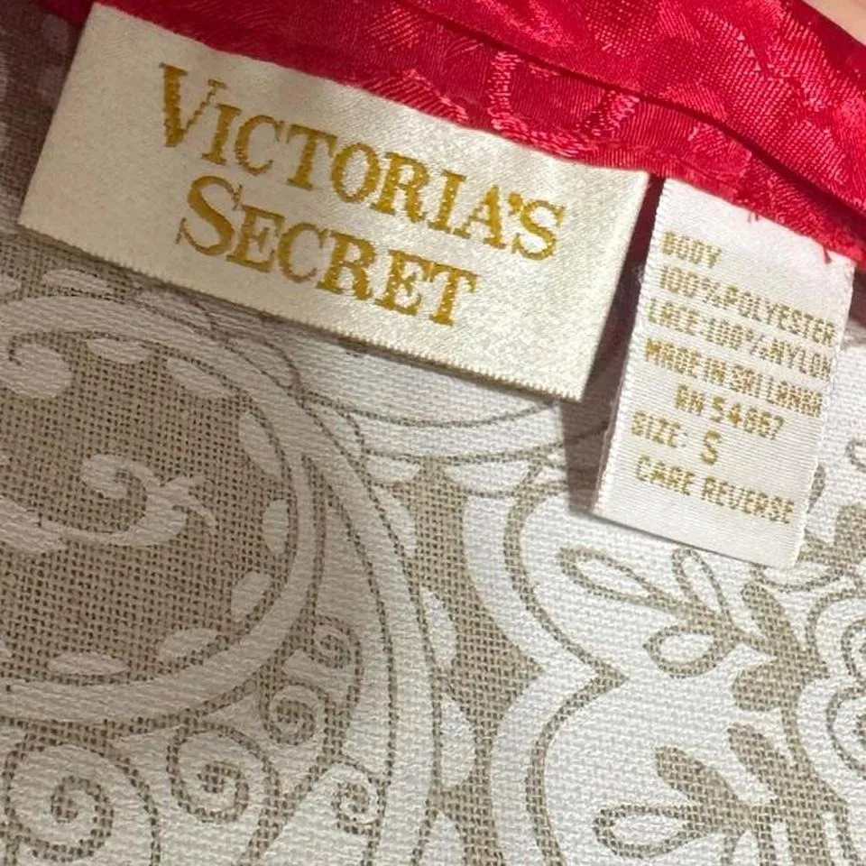 Victoria's Secret Red Jacquard Lace Corset Cami Vintage Lingerie Y2K Coquette S - Image 5