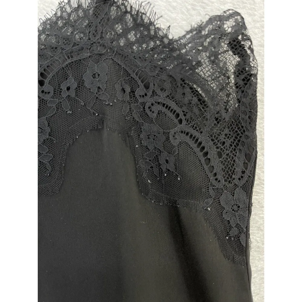 STORIA Women's Solid Black Nightie Lingerie Lace Sweetheart Neck Sleeveless Smal - Image 9