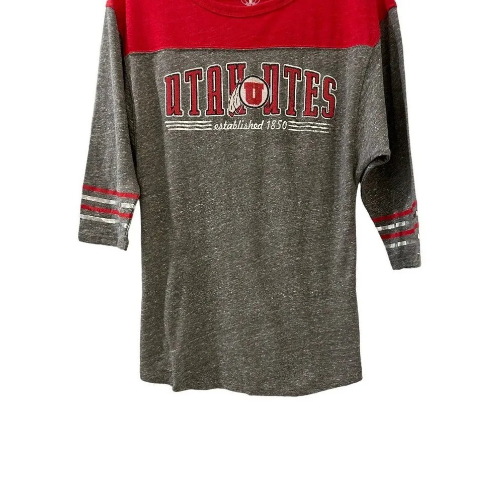 Utah UTES WOMEN'S SHIRT TEAM APPAREL SIZE SMALL NWT 3/4 Sleeve Raglan - Image 4