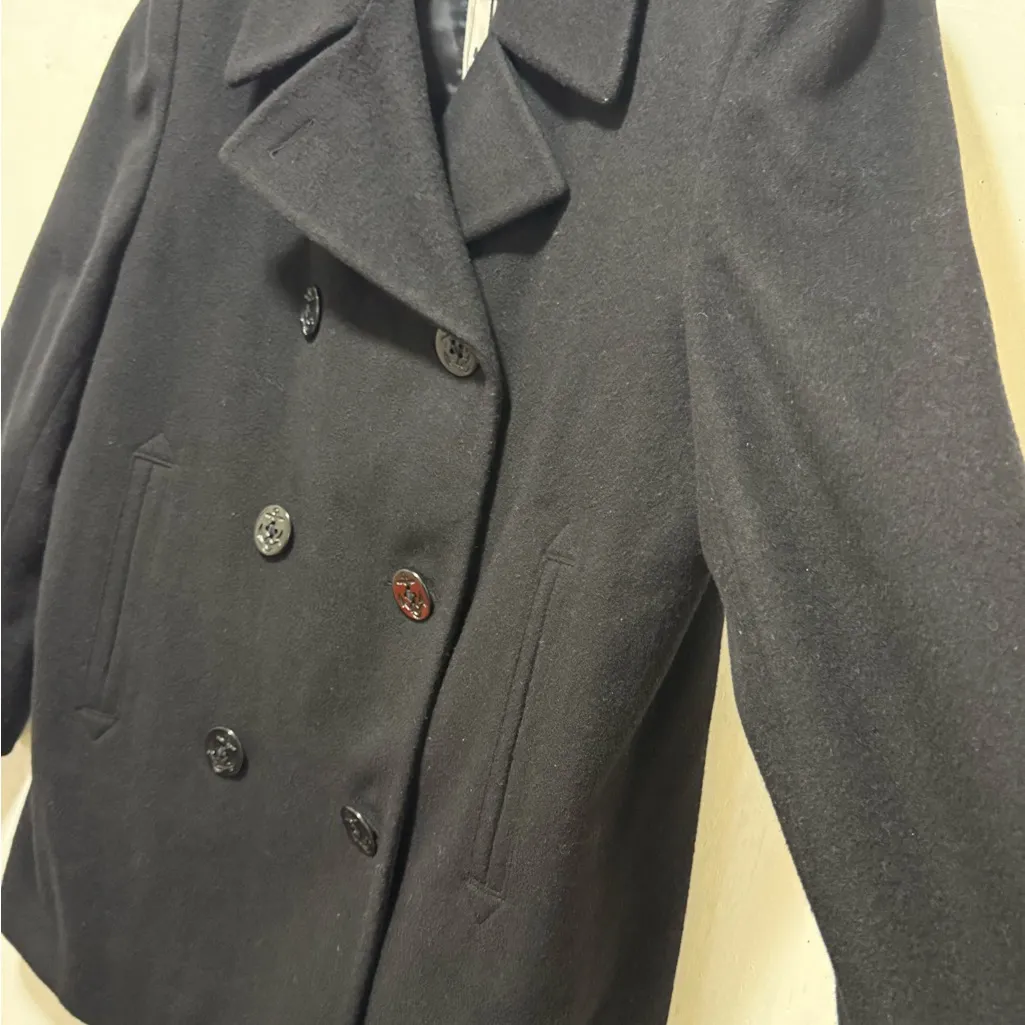 JNY Black Wool Pea Coat Women's Sz L - Image 3