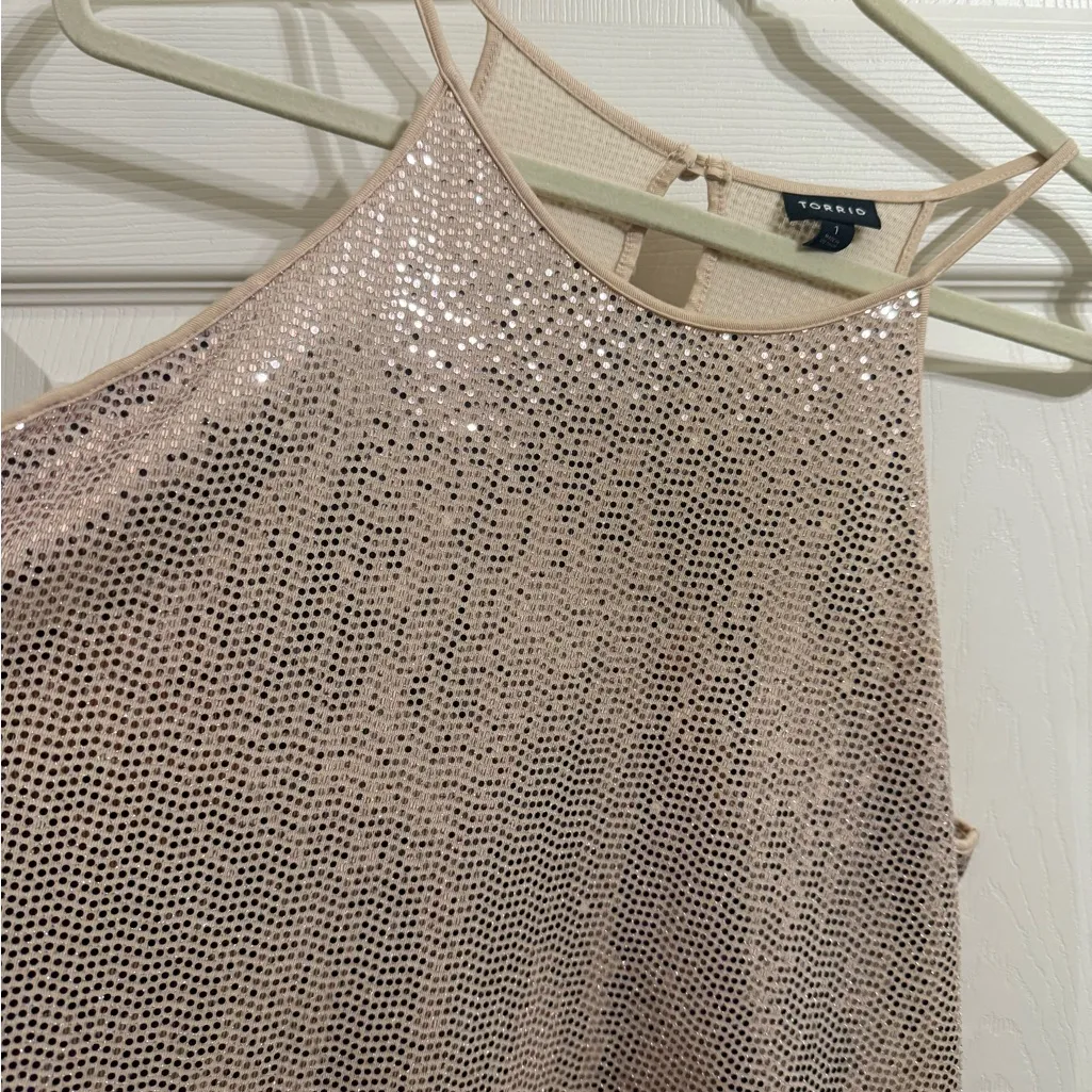 Torrid Rose Gold Sequin Tank Top New Years Holidays Christmas Size 1X - Image 2