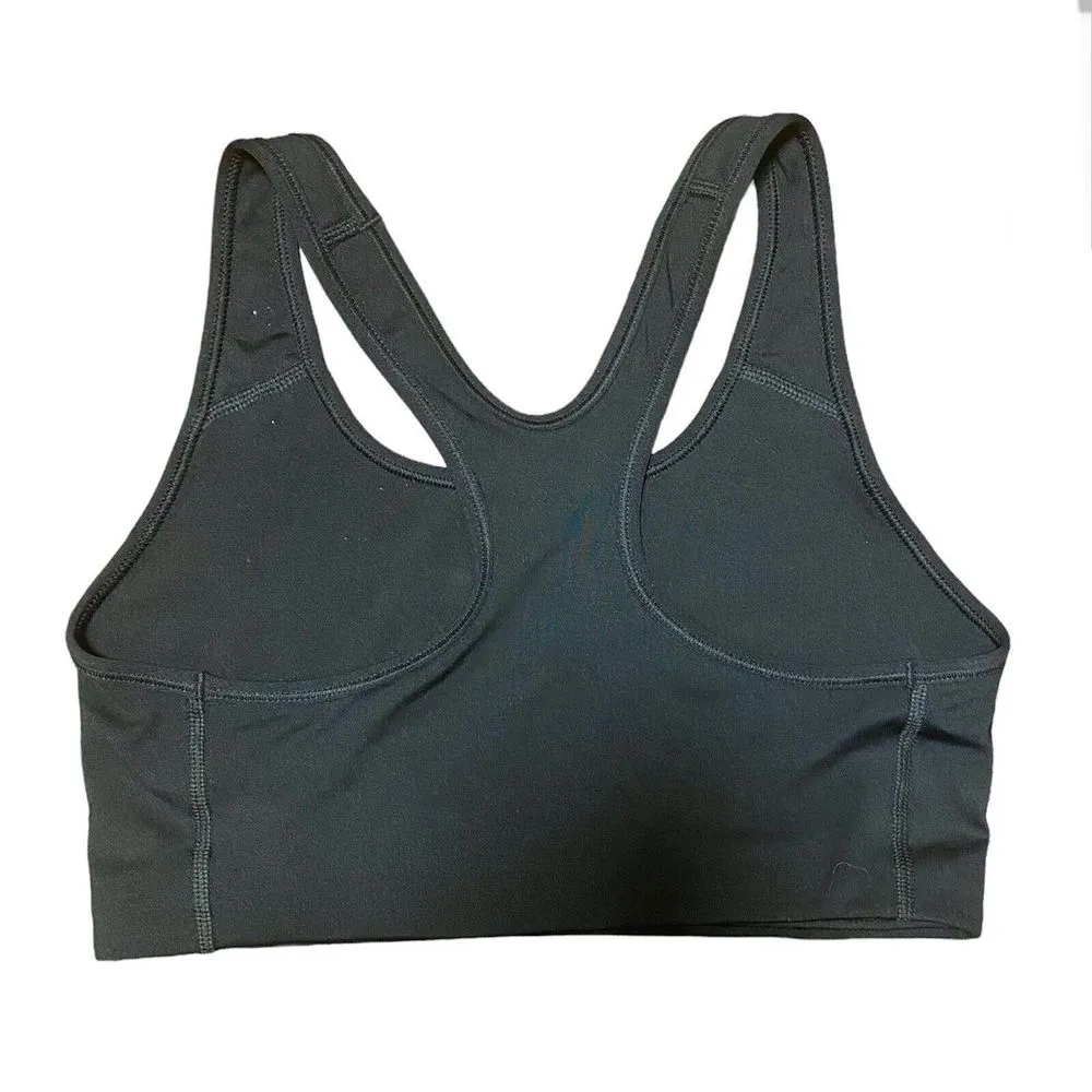 Nike Pro Sport Bra Women's Medium Support Classic Swoosh Training Top Black Logo - Image 6