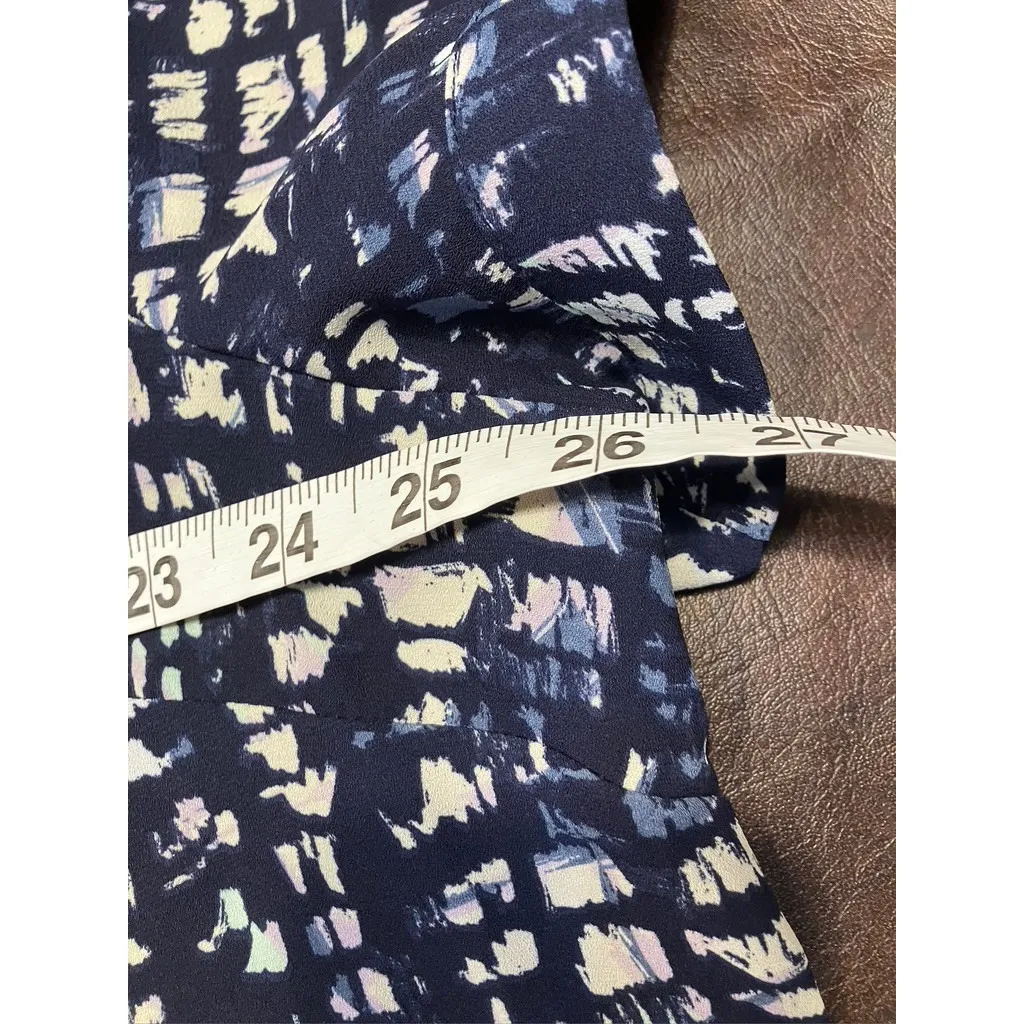 Evri Women's 2X Dress Navy Blue Abstract‎ Print V Neck Short Sleeve Career Size XXL - Image 9