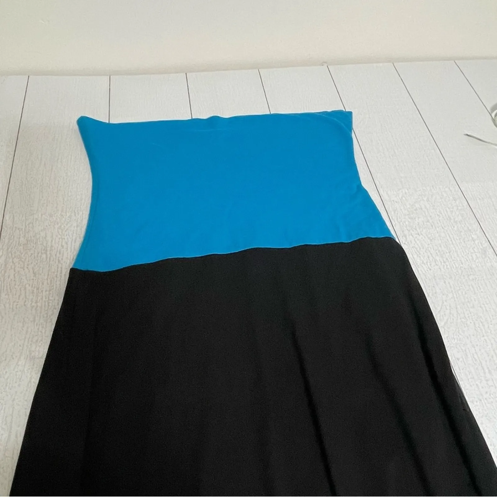 New Direction Black High Low Skirt Turquoise Waist Ruffle Hem Size M - Image 8