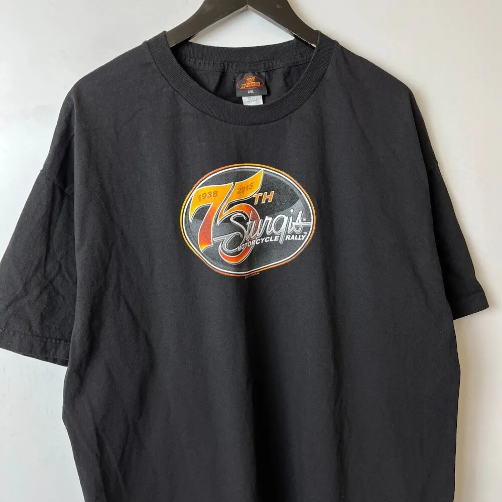 2014 75th Sturgis Motorcycle Rally T Shirt Extra Large XL Black Graphic Tee Size undefined - Image 9