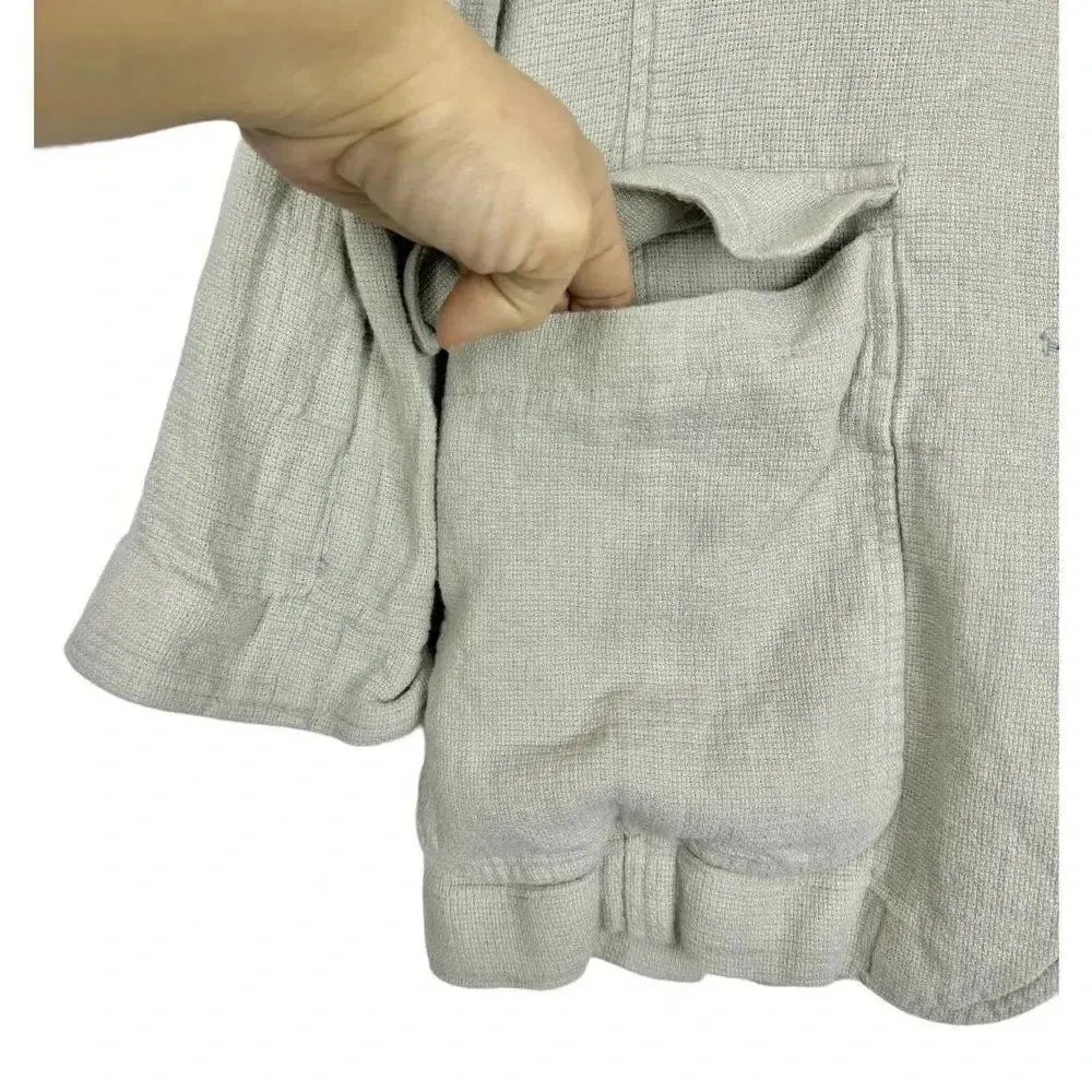 Madewell  Oversized Blazer Jacket Small Green Linen Blend Single Breasted Pockets - Image 4