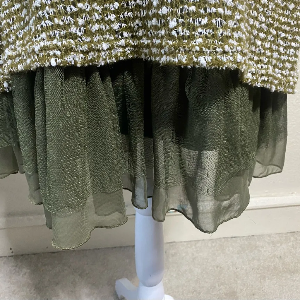 A’reve woven layered tiered‎ dress Green - Image 3