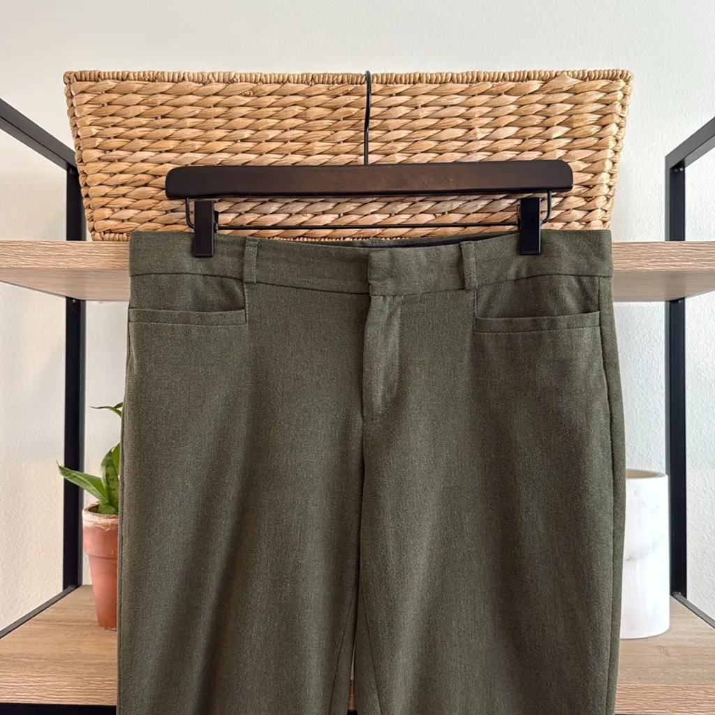 Banana Republic Mid-Rise Sloan Green Ankle Woven Career Dress Pant Trouser, 6 - Image 2