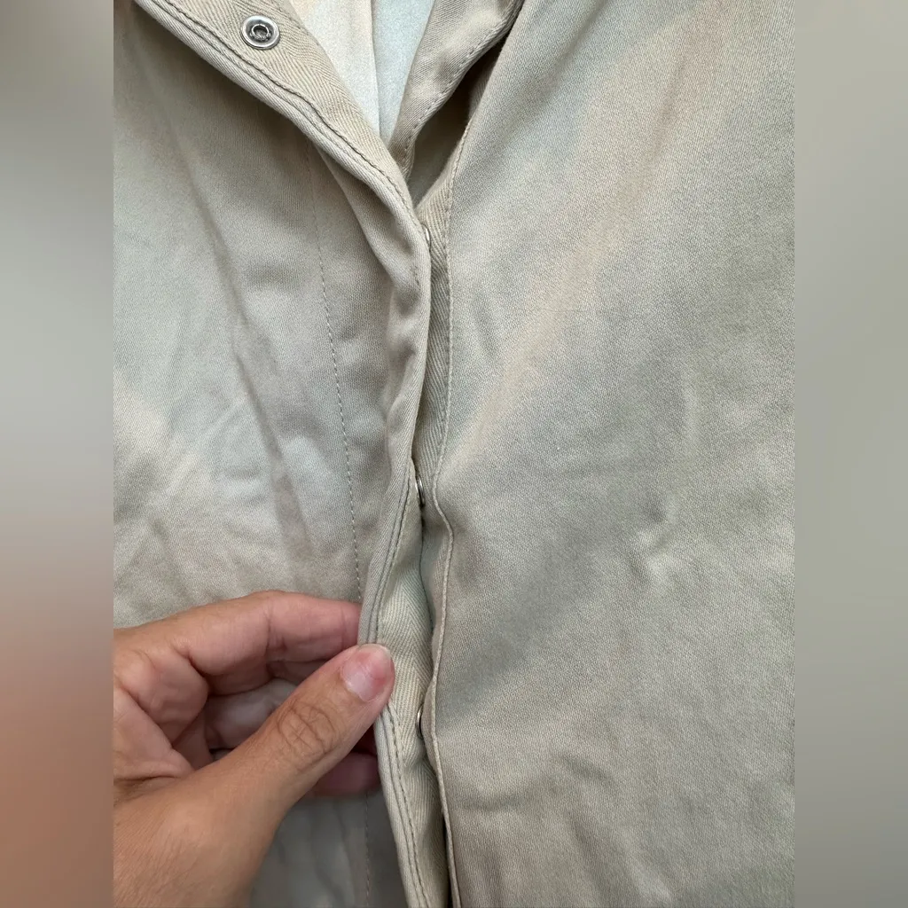 Vintage GAP Y2K 2005 Women's Champagne Beige Cotton Trench Coat Size Small S - Image 5