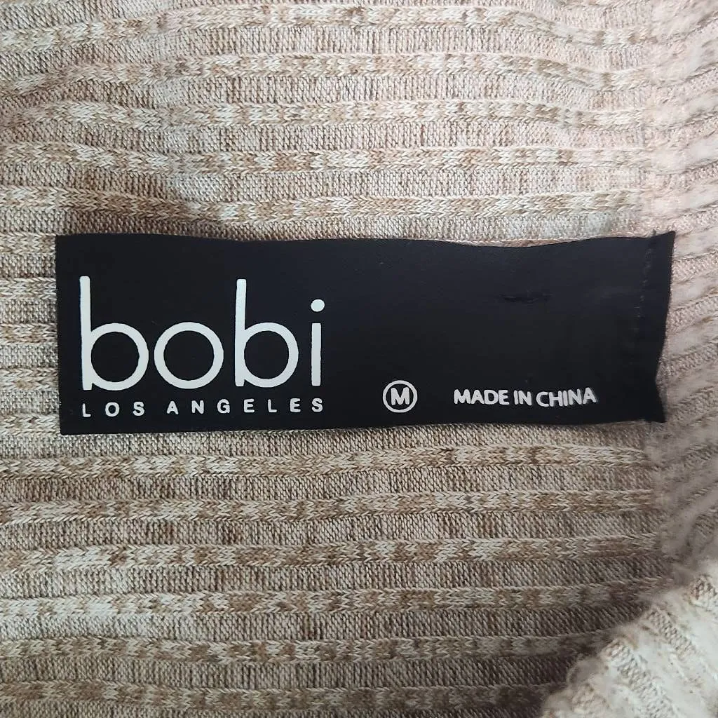 Bobi  Cream Ribbed Knit Tunic Size Medium Oatmeal Tunic - Image 6