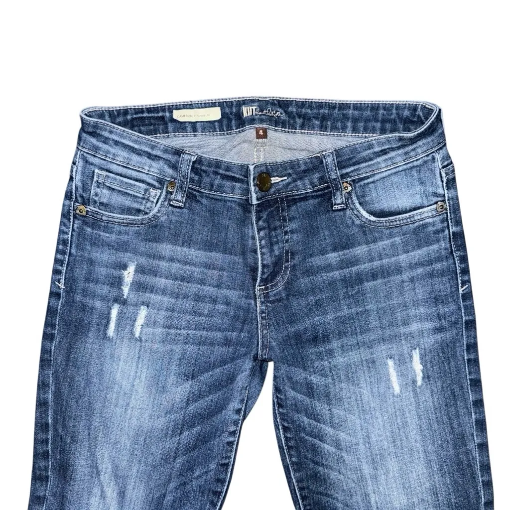 Kut from the Kloth Cameron Straight Leg Cuffed Distressed Jeans Women’s Size 4 - Image 4
