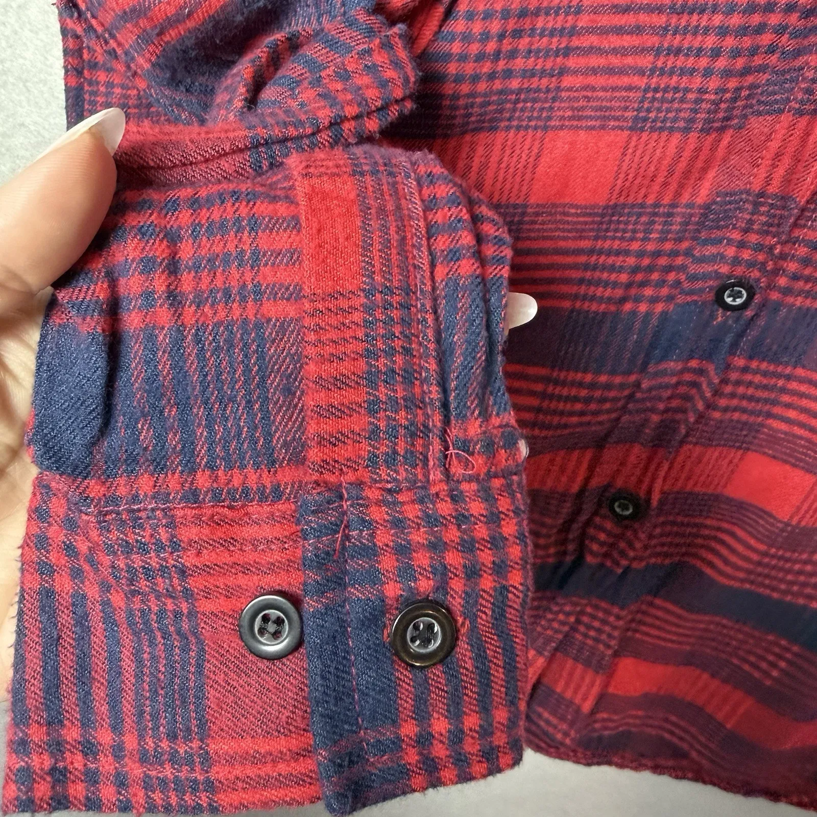 Speculation Plaid Flannel Button Up Red And Blue Cotton Blend Womens Size L Size L - Image 6