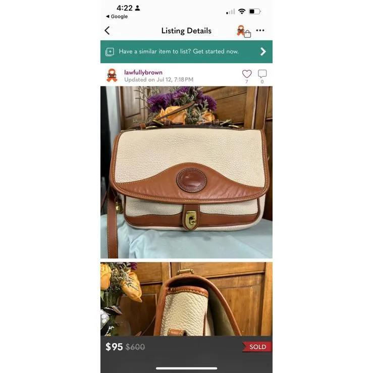 Vintage DOONEY & BOURKE leather messenger bag purse USA - Image 8