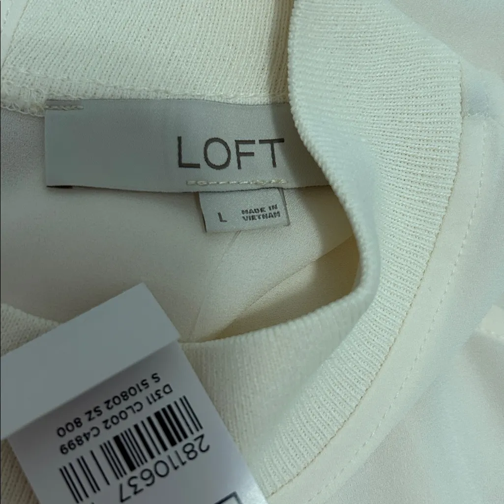 Loft Cream Sleeveless Chiffon Blouse - Image 7