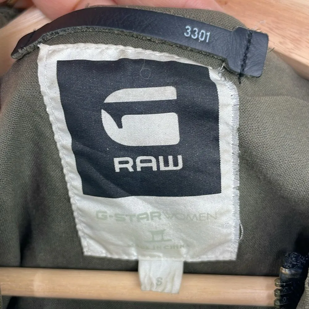 G-STAR RAW Women's Parka Jacket Hooded Black Cotton Pockets Zip size Small - Image 10