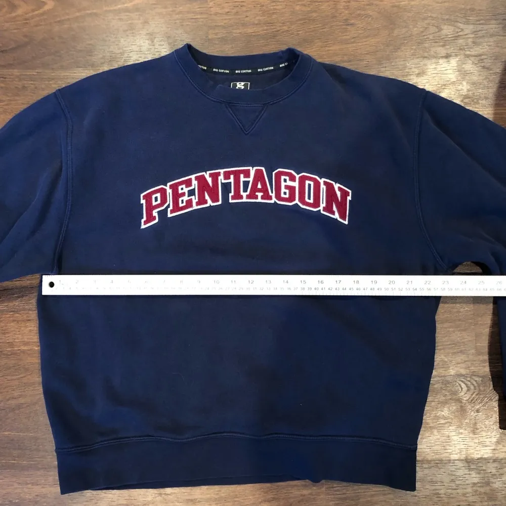 “Pentagon” navy crewneck unisex sweatshirt - large - Image 4