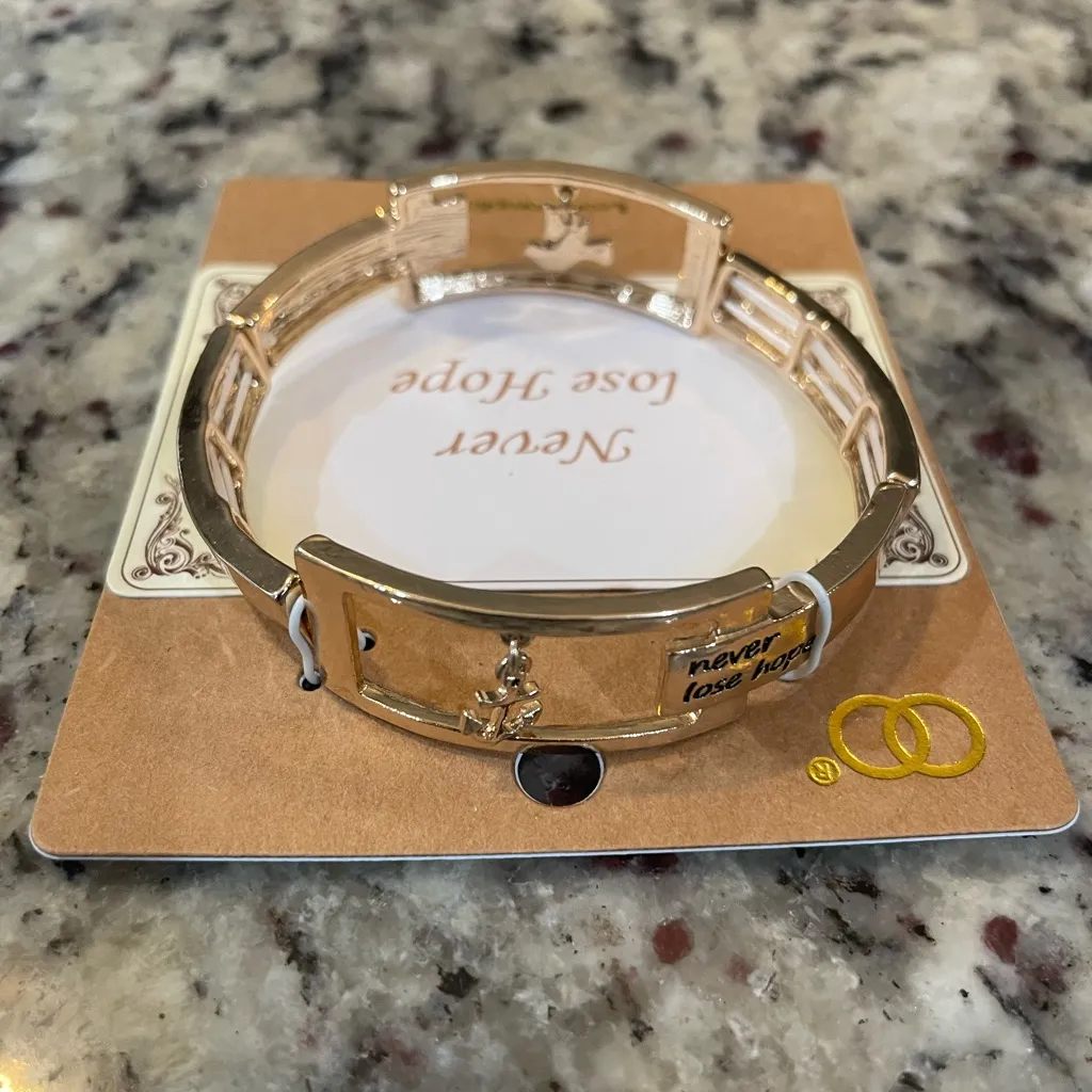 Gold Tone Inspirational Bracelet - Image 3