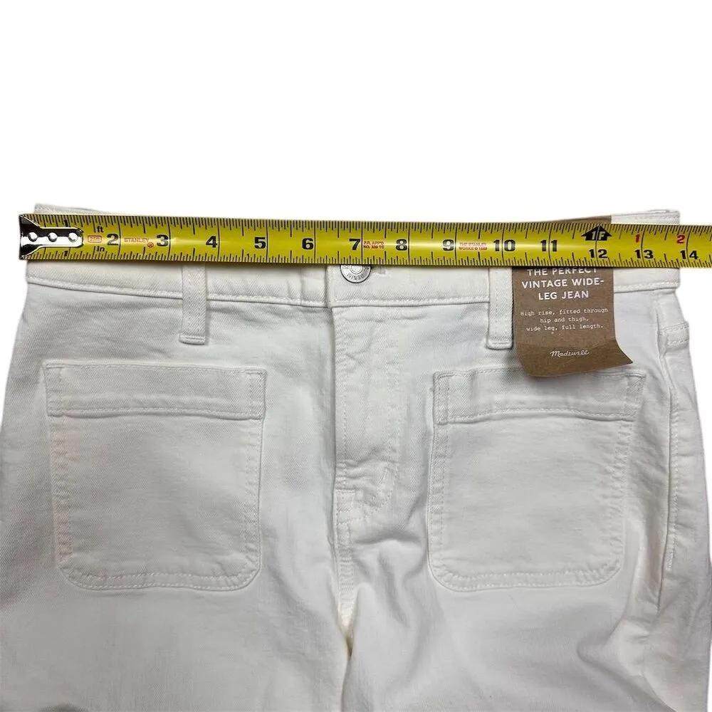 NWT Madewell Petite Emmett Wide-Leg Jeans White Size 26 Patch Pocket - Image 9