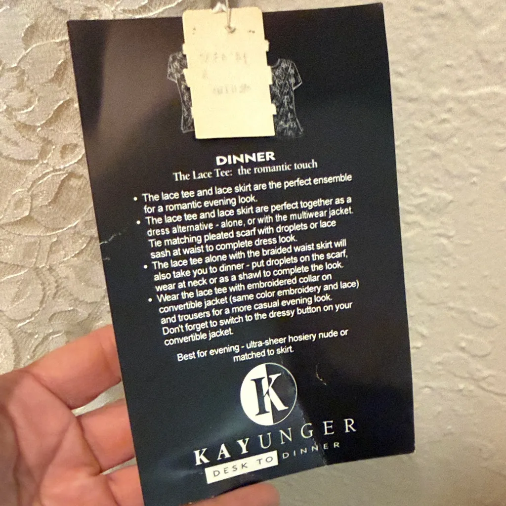 NEW Vintage Deadstock Union made Elegant White Lace Women's Top Kay Unger - Image 5