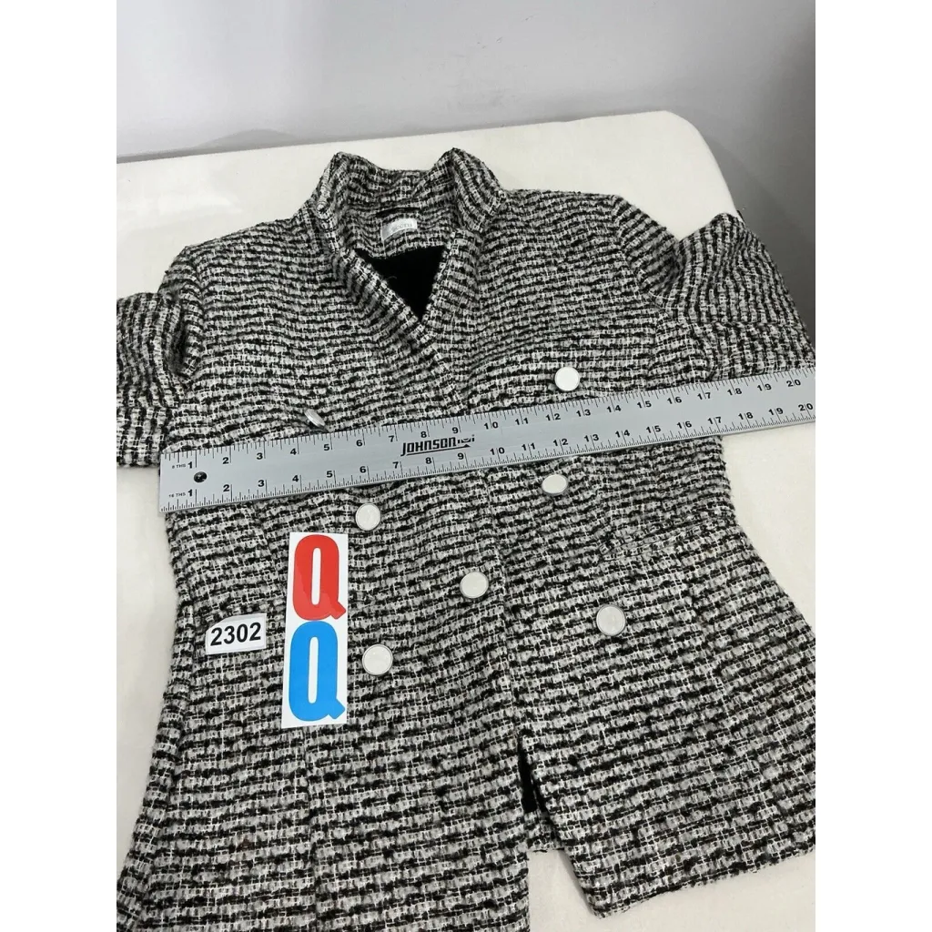 Ecru Womans  Size 8 Brown White Double Breasted Lined Jacket - Image 6