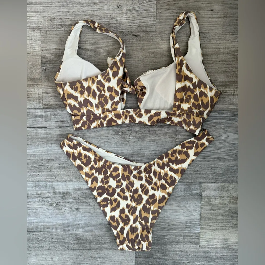 Aerie Women’s Sz Medium Animal Print Bikini Swim Suit Set Scoop Top - Image 7