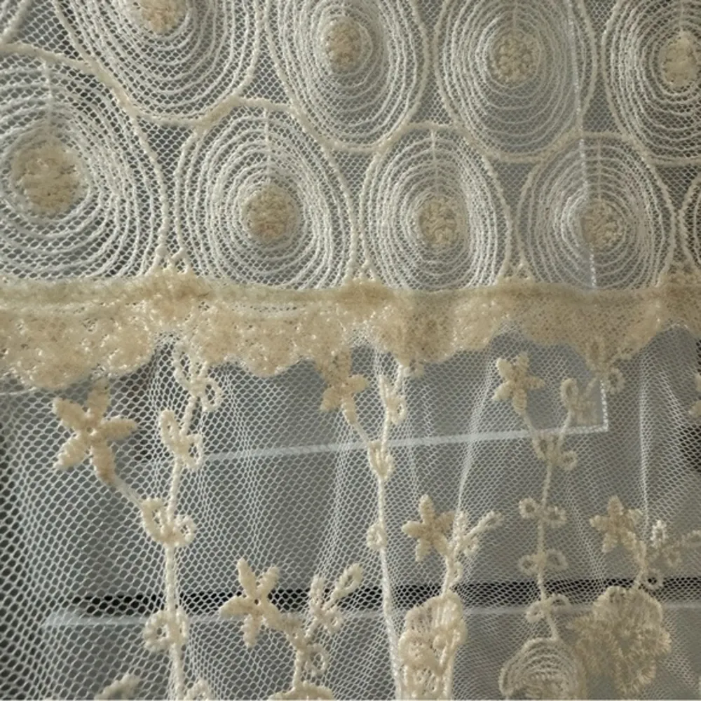 Ivory Lace Crochet Short Sleeved Tunic feminine bohemian festival coverup medium - Image 2