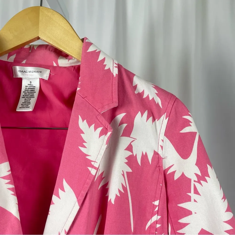 Isaac Mizrahi Small Blazer Tropical Print Floral Spring Summer Jacket - Image 8