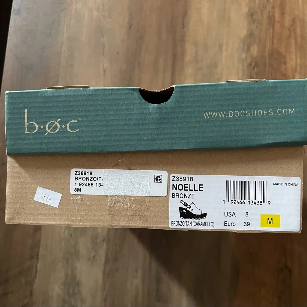 NWT boc Women's Noelle Bronze Wedge Sandal Brown Size 8 - Image 2