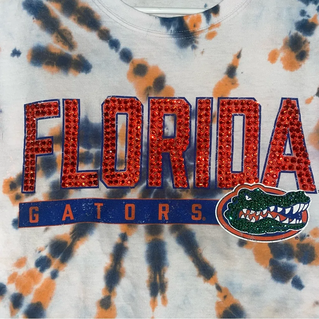 Rhinestone & Tie Dye Florida Gators Longsleeve Orange Size M - Image 2