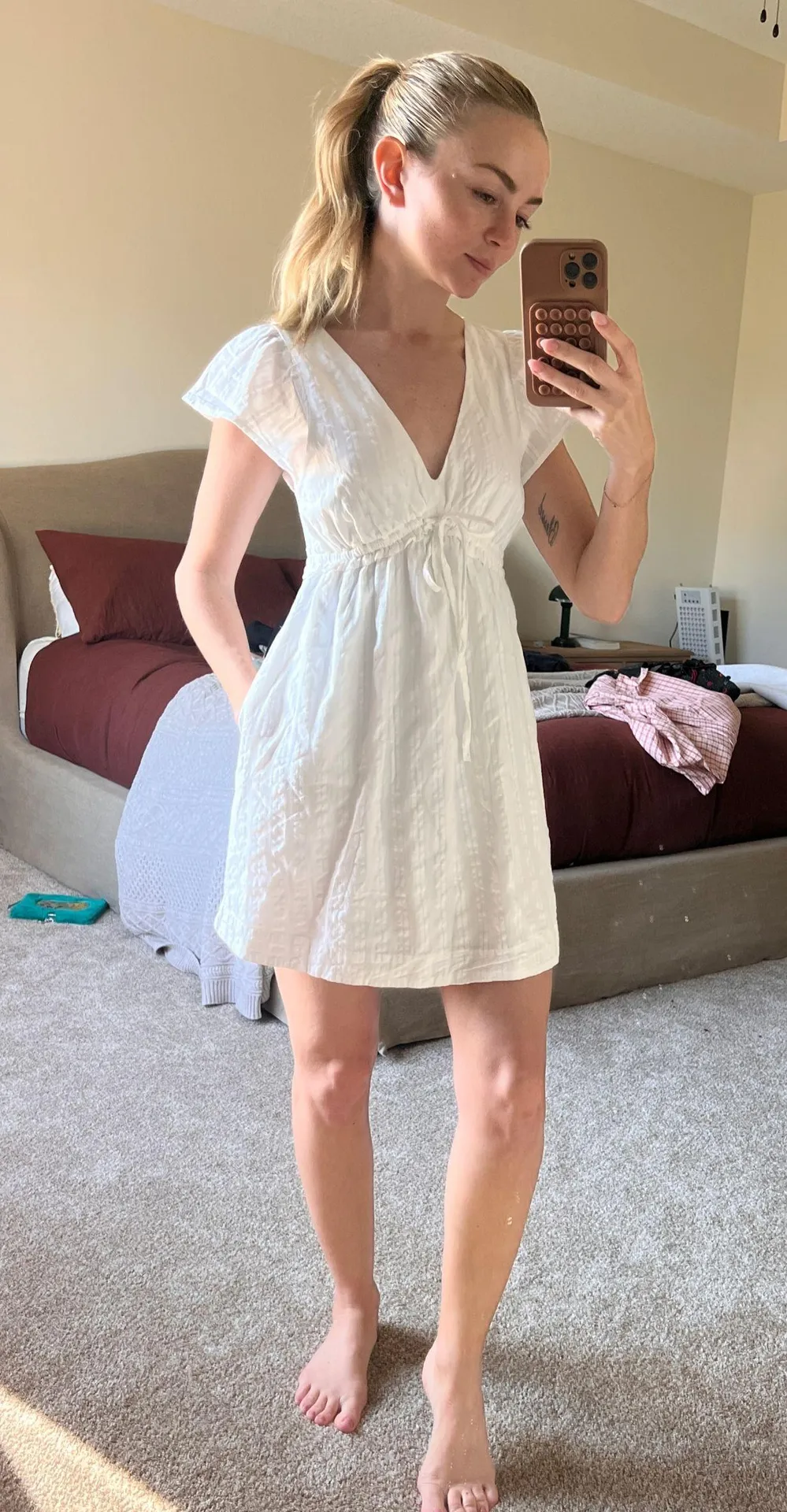 American Eagle Mini Dress White - Image 3