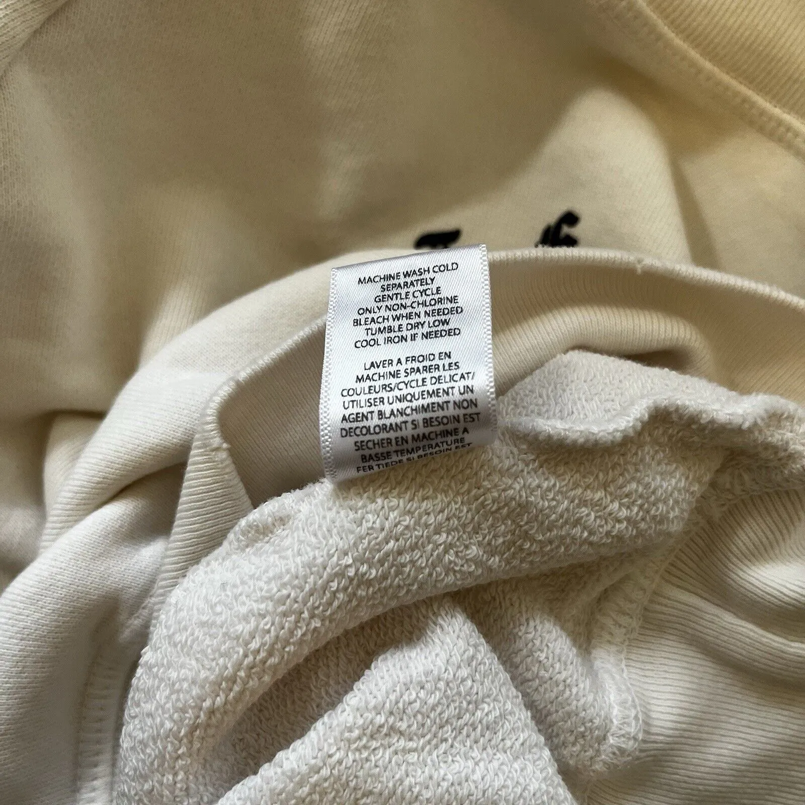 NSF Ivory Graphic Print Rose "With Our Complements" Cotton Jersey Sweatshirt XS - Image 6