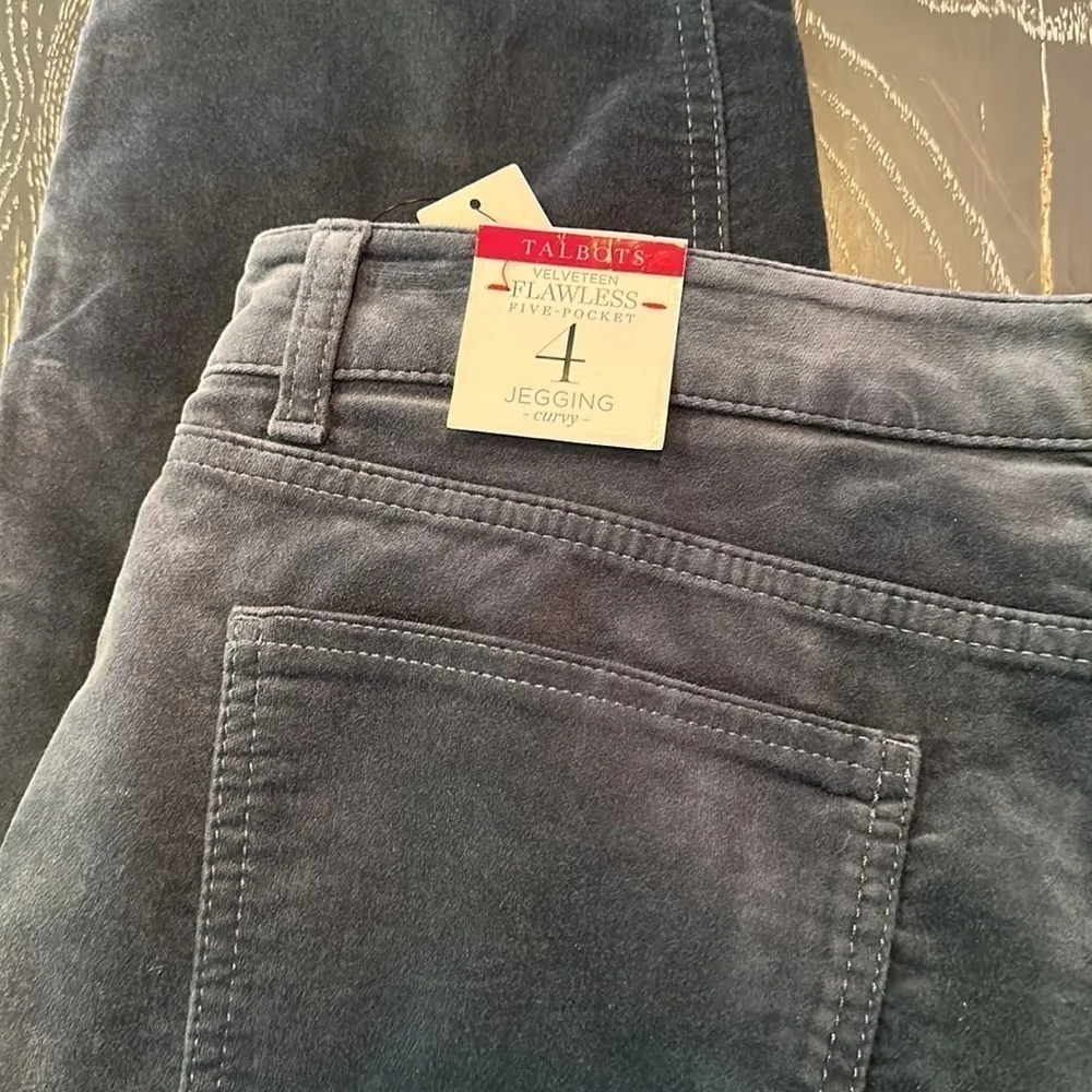 Talbots Teal Flawless 5 Pocket Velveteen Jeggings curvy 5-pocket size 4 - Image 5