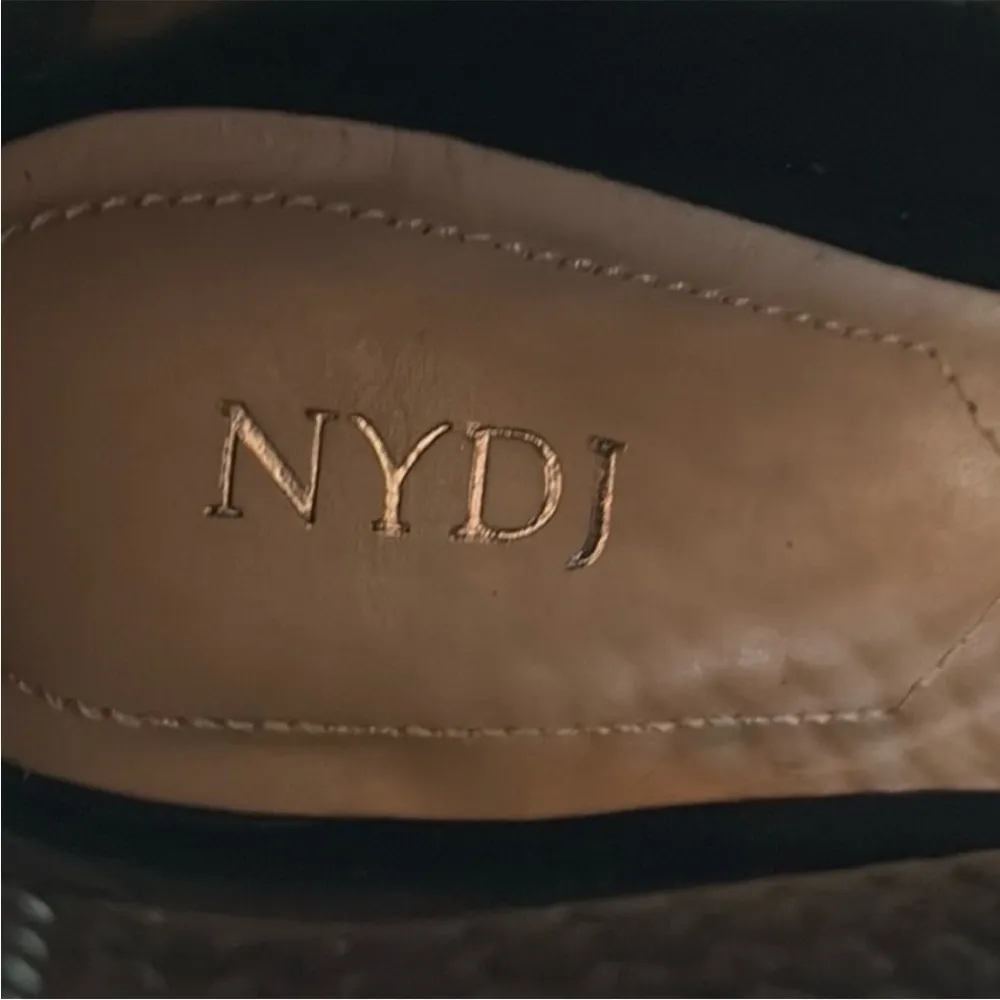 EUC NYDJ Leather Gabe Open Toe Booties Black Size 6.5 - Image 6