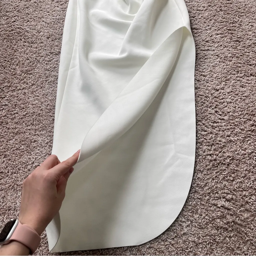 Misha Ida Midi Ruched Dress White Size 8 - Image 3