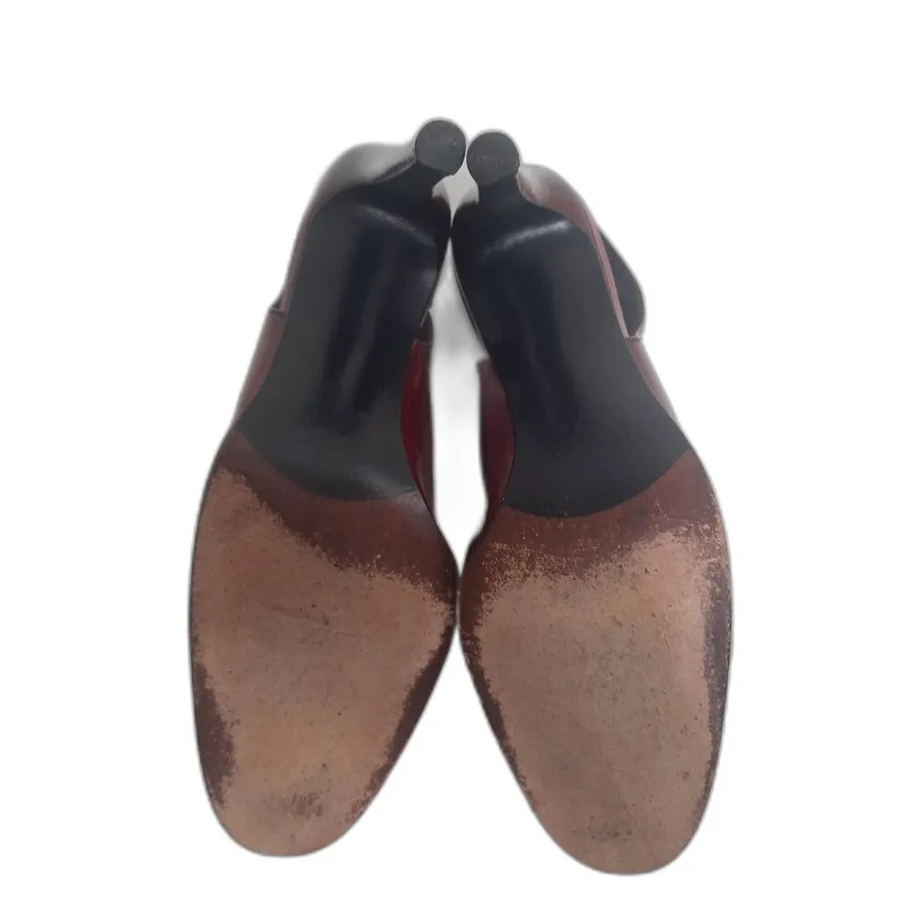 Cherry Red Slingback Mule Heels Patent Leather Size 7.5 - Image 5