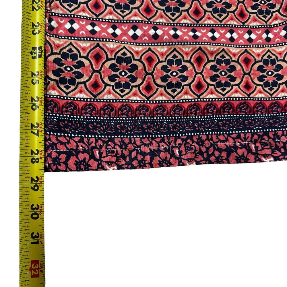 Sim & Sam Blue Coral Floral High Rise Flat Front Pants Women Sz Small NWT | 3-23 - Image 7