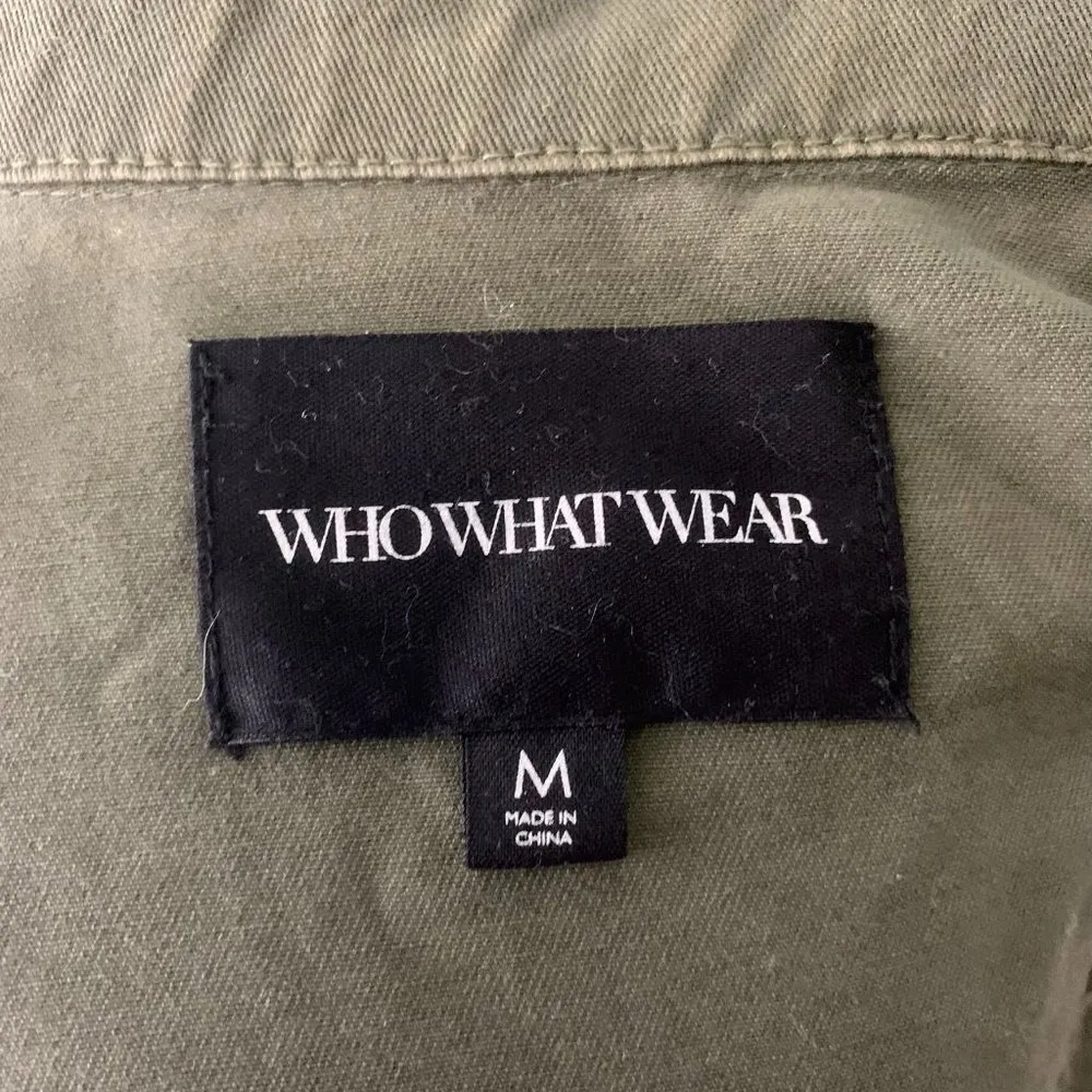 Who What Wear Utility Jacket M Army Green Pockets Snap Front Toggle Waist - Image 8