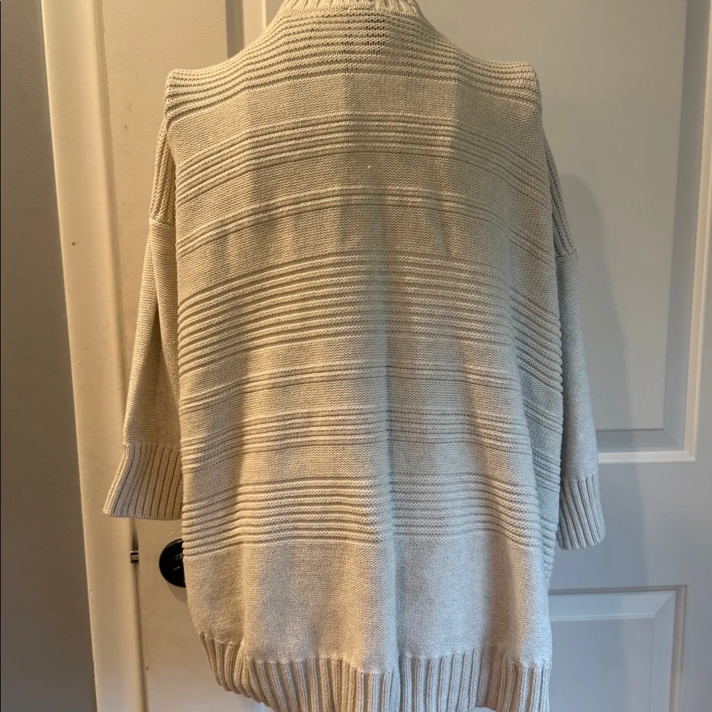 H by Halston cream open front chunky cardigan - Image 4