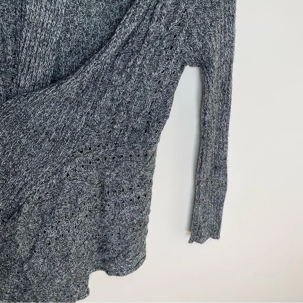 Covington | Petite Marled Gray Waterfall Front Cardigan | LP - Image 7