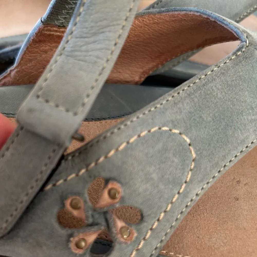 Dansko Blue Suede Leather Sandals Size 9.5 - Image 5